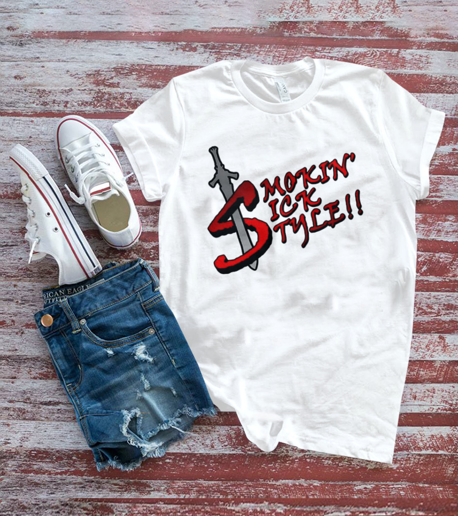 Smokin Sick Style Sword Motif T-Shirt