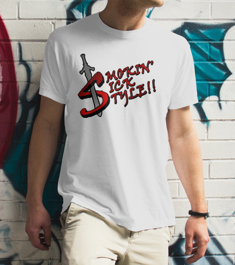 Smokin Sick Style Sword Motif T-Shirt