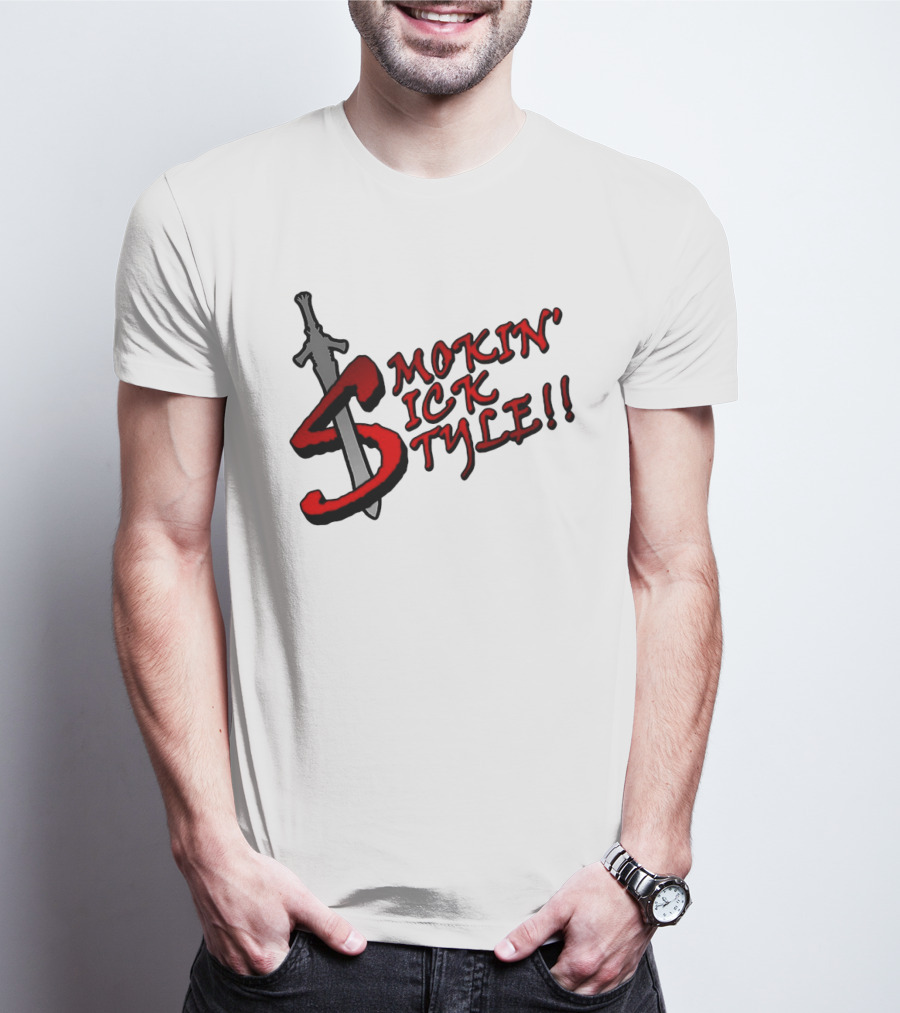 Smokin Sick Style Sword Motif T-Shirt