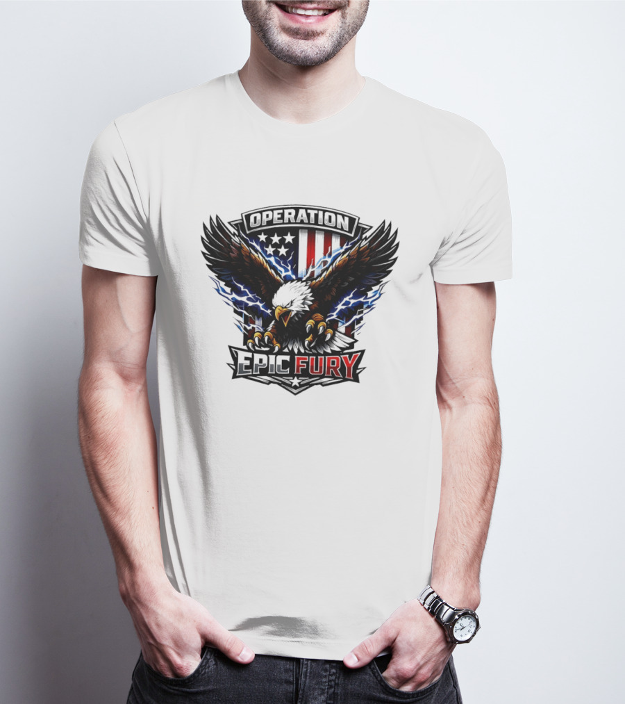 Operation Epic Fury Eagle American Flag Power T-Shirt
