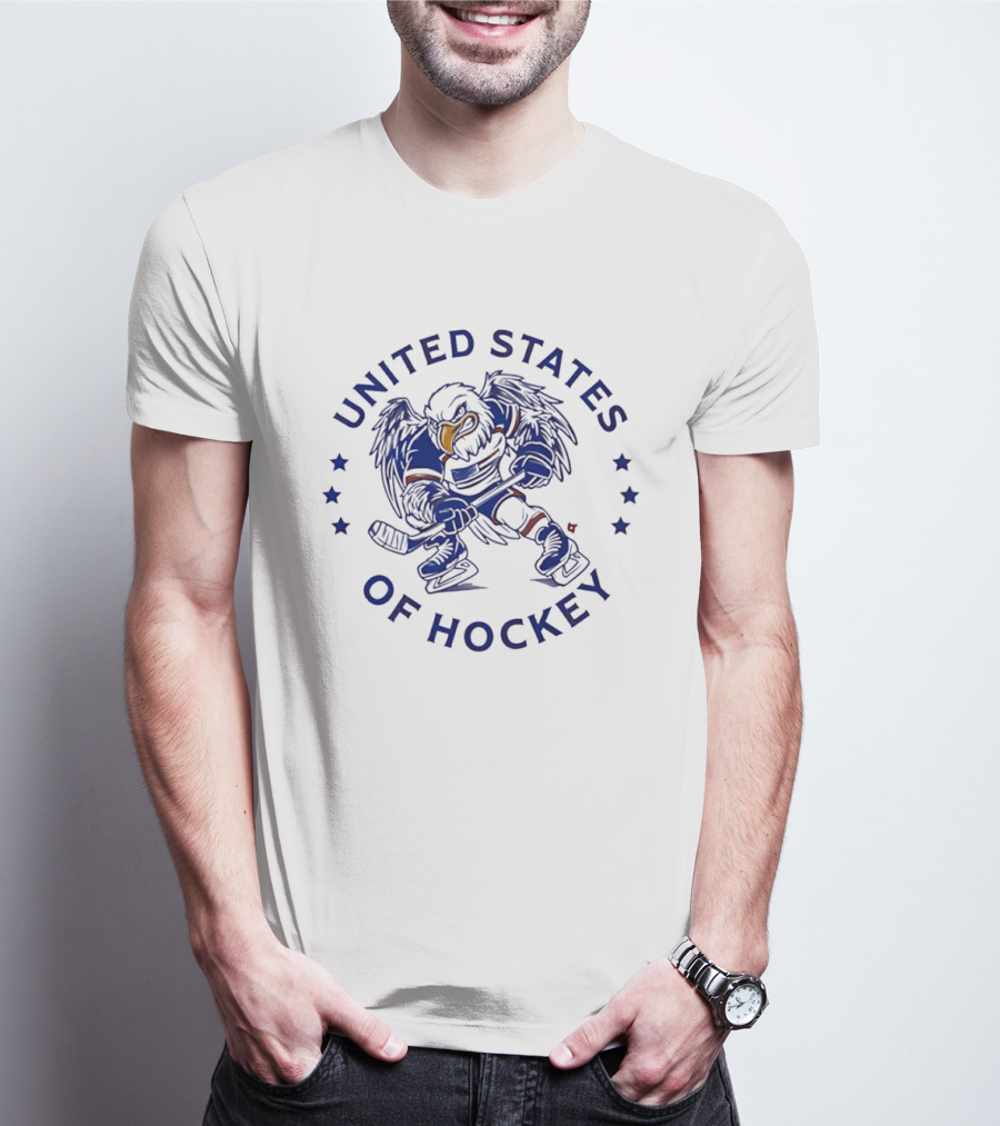 United States Of Hockey Eagle Player Stars T-Shirt