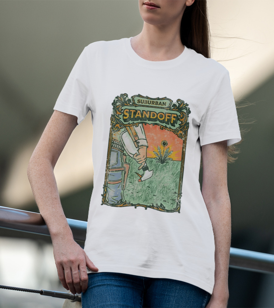 Suburban Standoff Wild West Duel Scene T-Shirt
