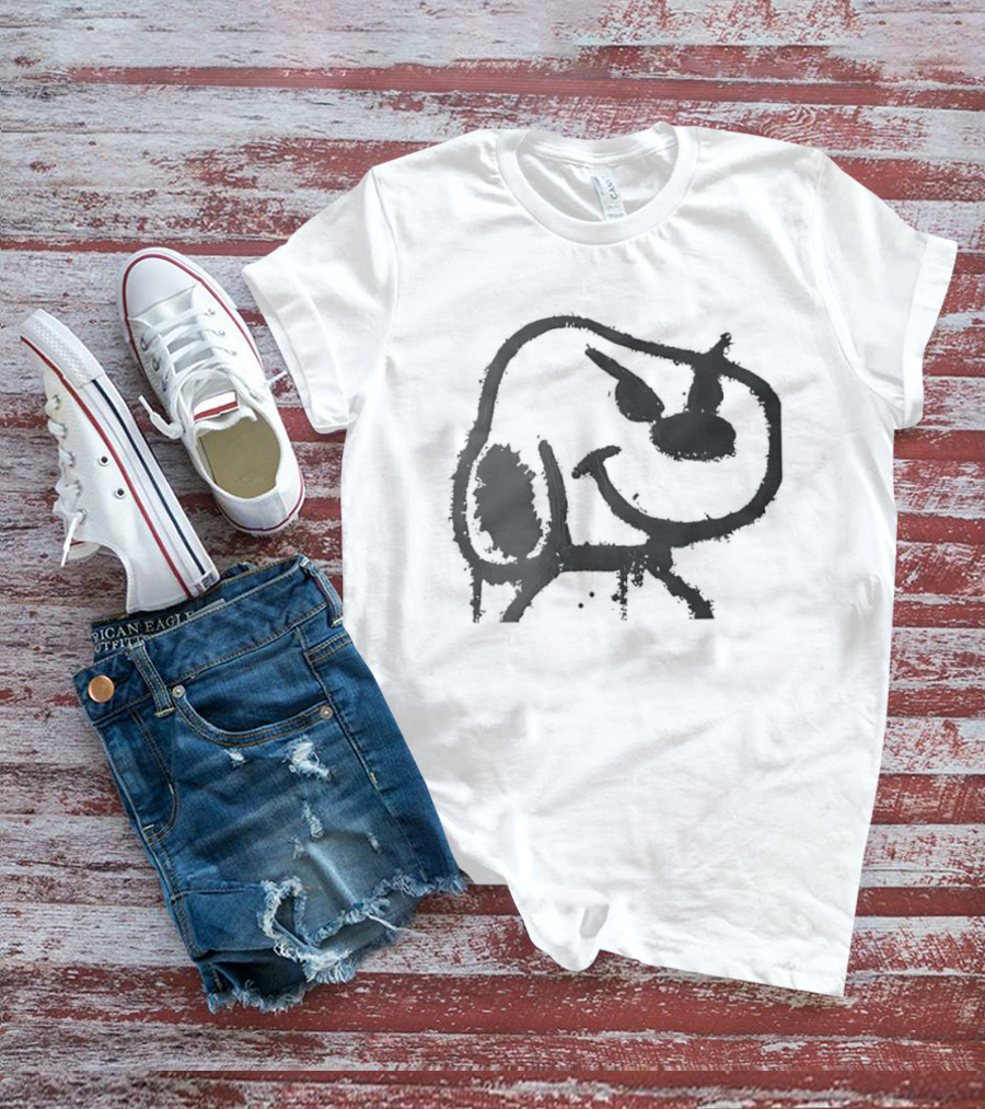 Snoopy Minimalist Outline Feeding Sketch T-Shirt