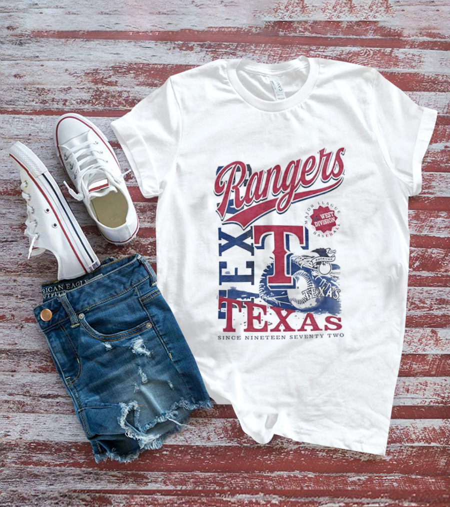 Texas Rangers EST 1972 Vintage Logo And Text Baseball Team T-Shirt
