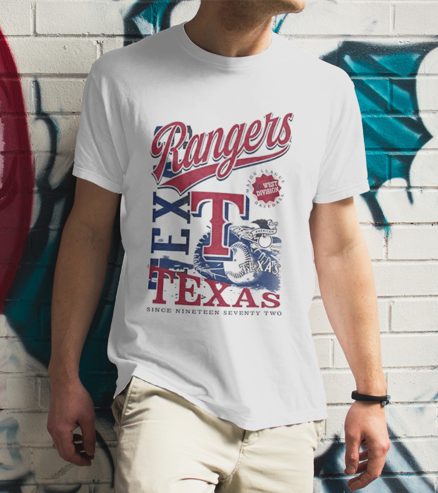 Texas Rangers EST 1972 Vintage Logo And Text Baseball Team T-Shirt
