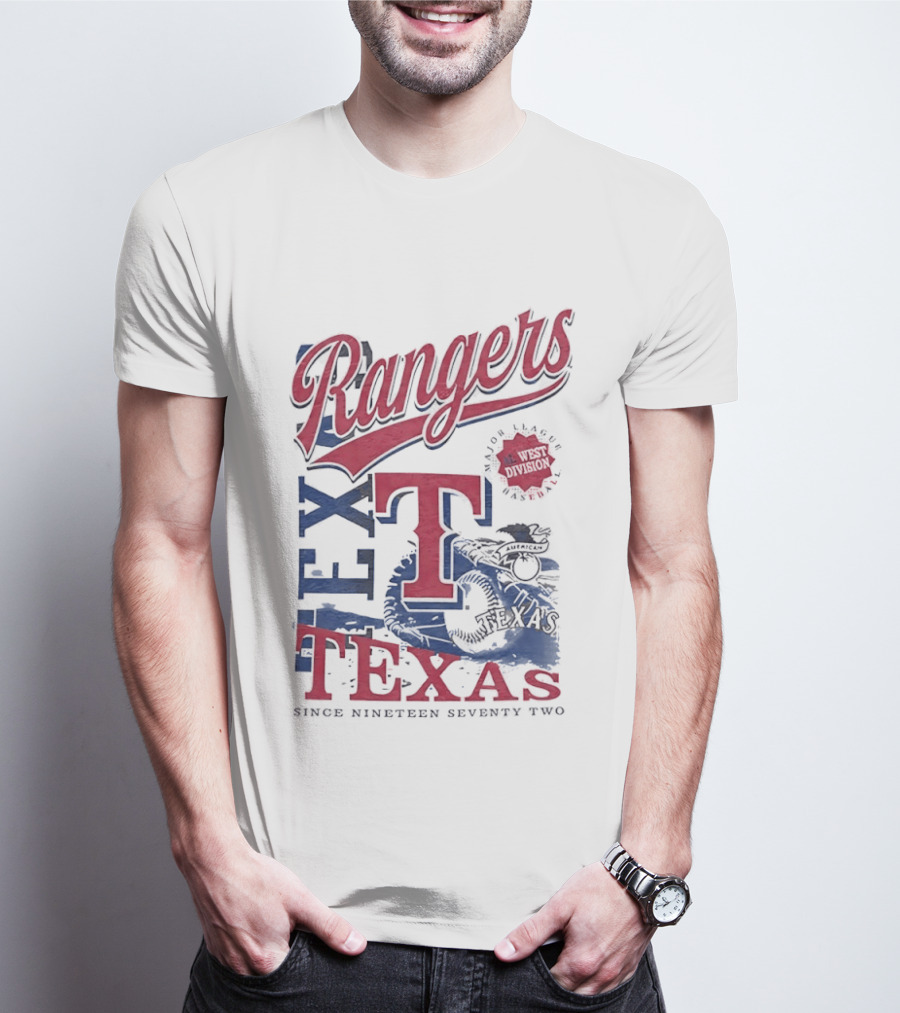 Texas Rangers EST 1972 Vintage Logo And Text Baseball Team T-Shirt