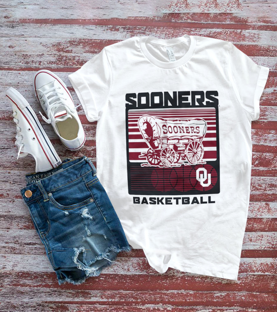 Sooners Basketball 1800s Wagon OU Staredown T-Shirt