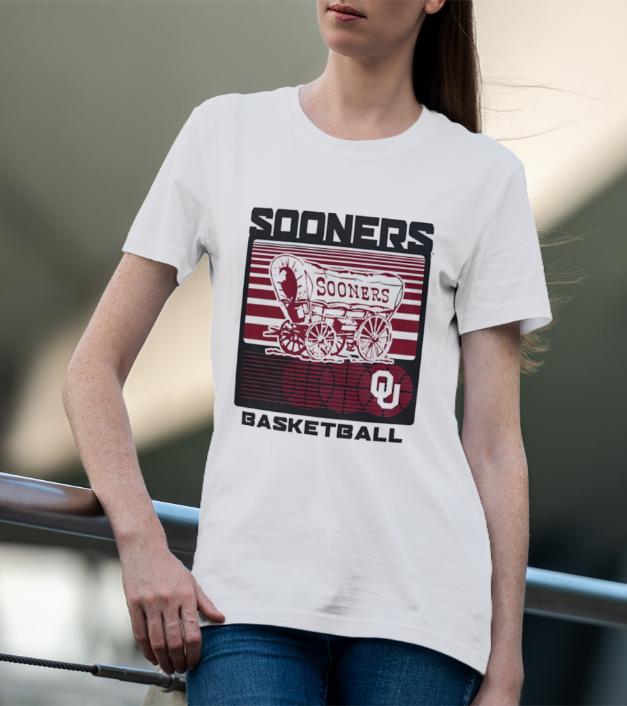 Sooners Basketball 1800s Wagon OU Staredown T-Shirt