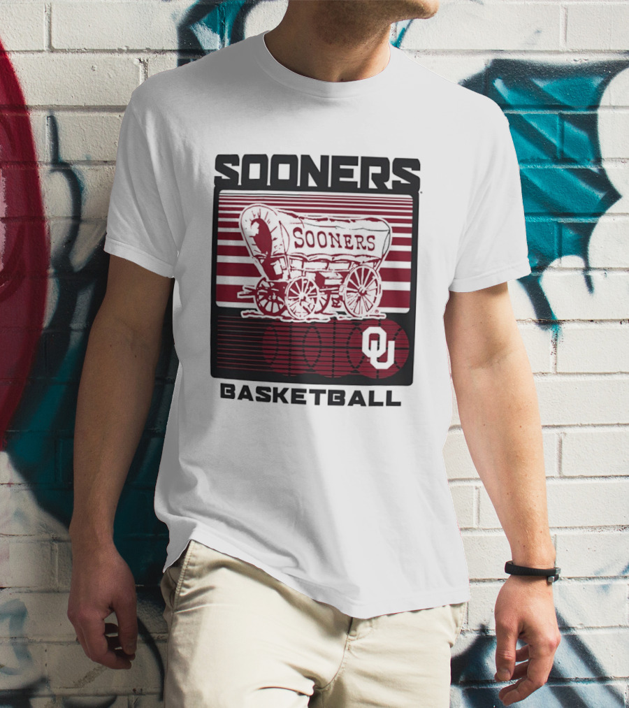 Sooners Basketball 1800s Wagon OU Staredown T-Shirt