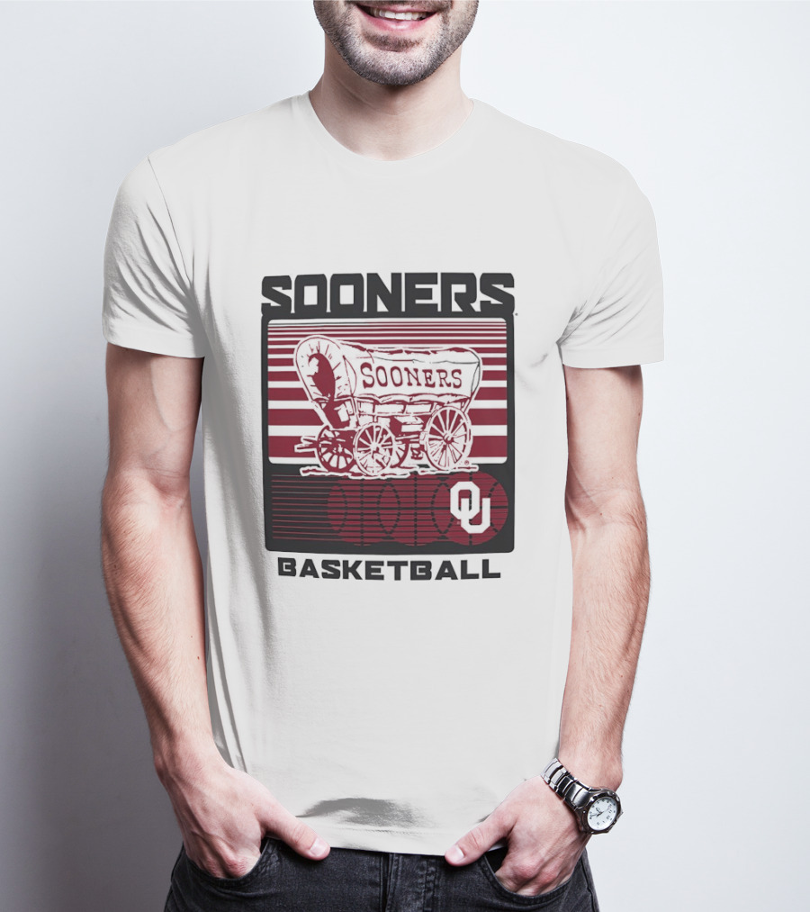 Sooners Basketball 1800s Wagon OU Staredown T-Shirt
