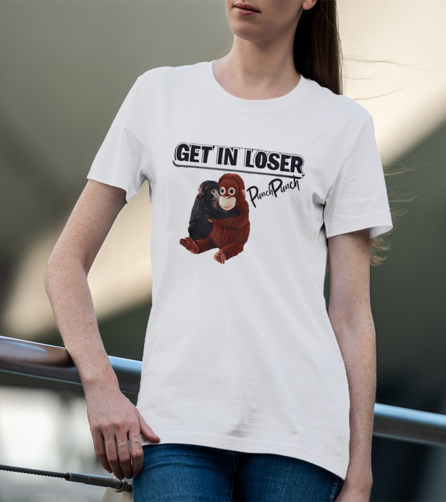 Punch Monkey Get In Loser Funny PopPiPi T-Shirt