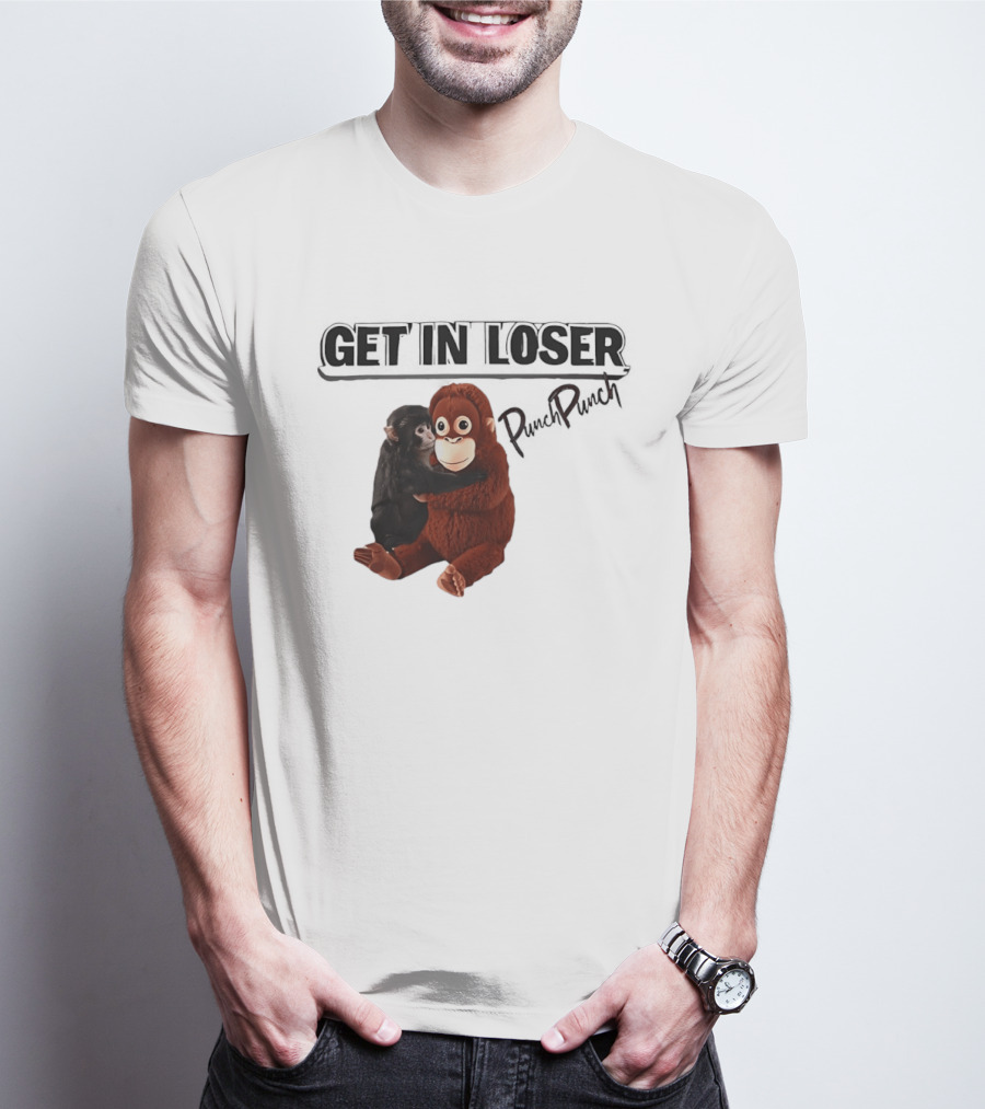 Punch Monkey Get In Loser Funny PopPiPi T-Shirt