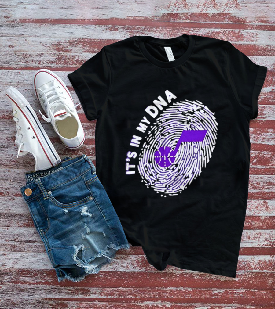 Utah Jazz It's In My DNA Fingerprint Basketball Fan T-Shirt