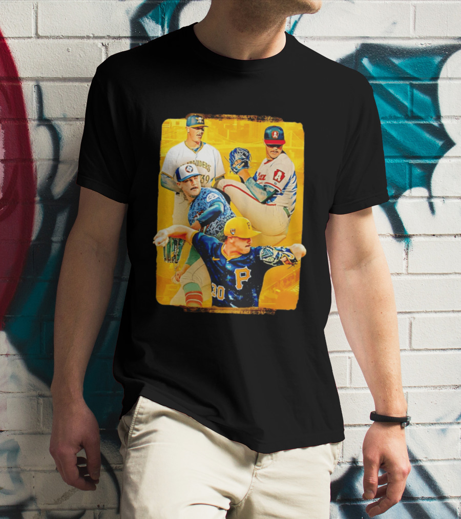 Paul Skenes Pitching Collage Pittsburgh Pirates 2026 T-Shirt