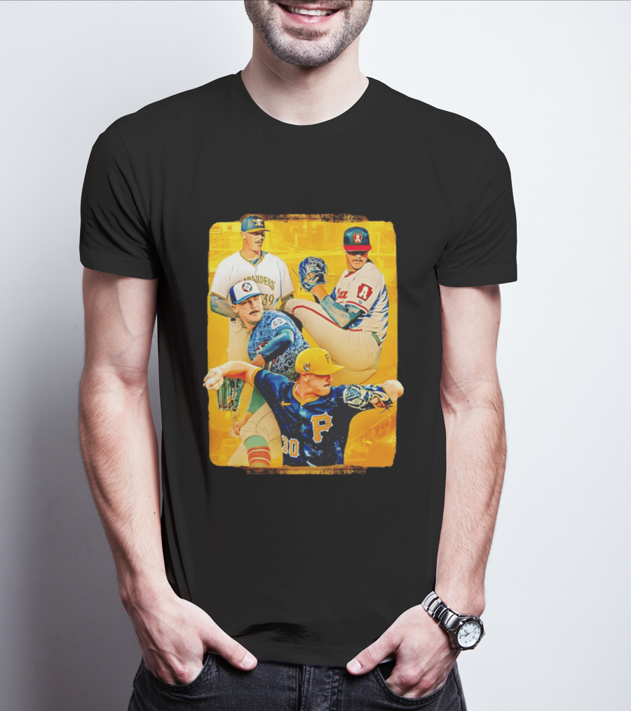 Paul Skenes Pitching Collage Pittsburgh Pirates 2026 T-Shirt