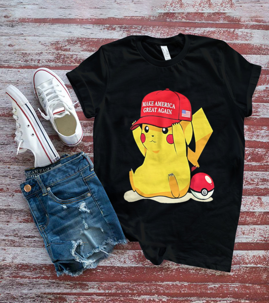 MAGA Pikachu Make America Great Again Hat Pokemon Fan Trend T-Shirt