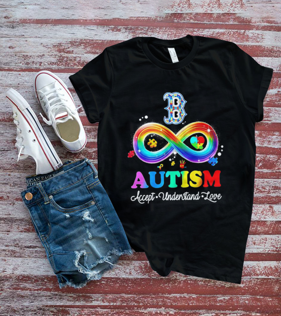 Boston Red Sox Autism Spectrum Infinite Support Accept Understand Love T-Shirt