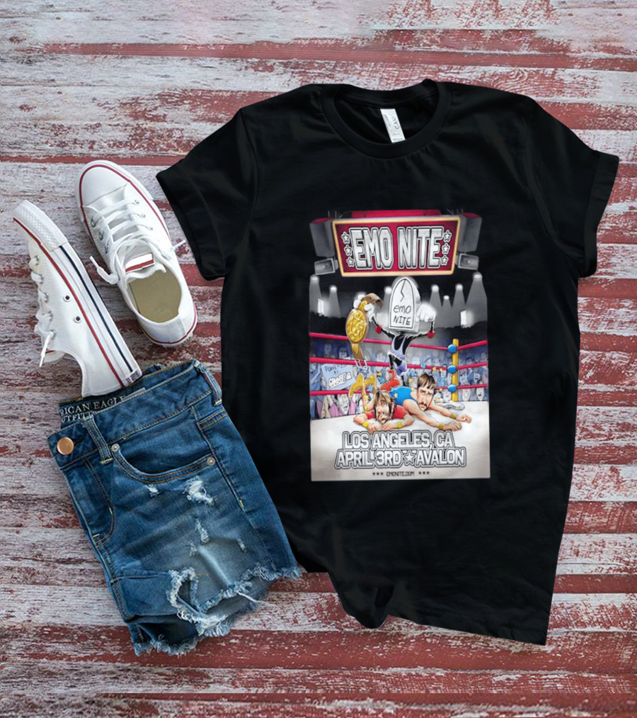 Emo Nite Los Angeles CA April 3rd Avalon Ghost Wrestling Show T-Shirt