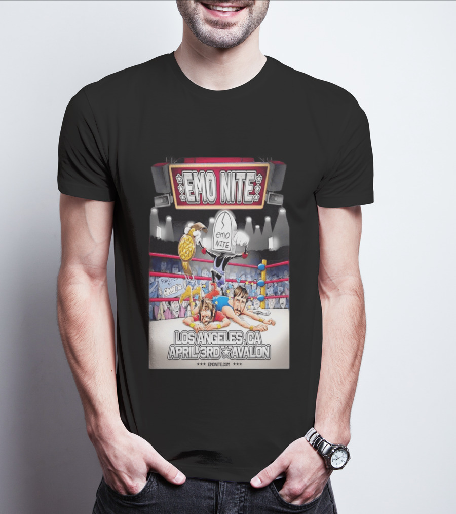Emo Nite Los Angeles CA April 3rd Avalon Ghost Wrestling Show T-Shirt