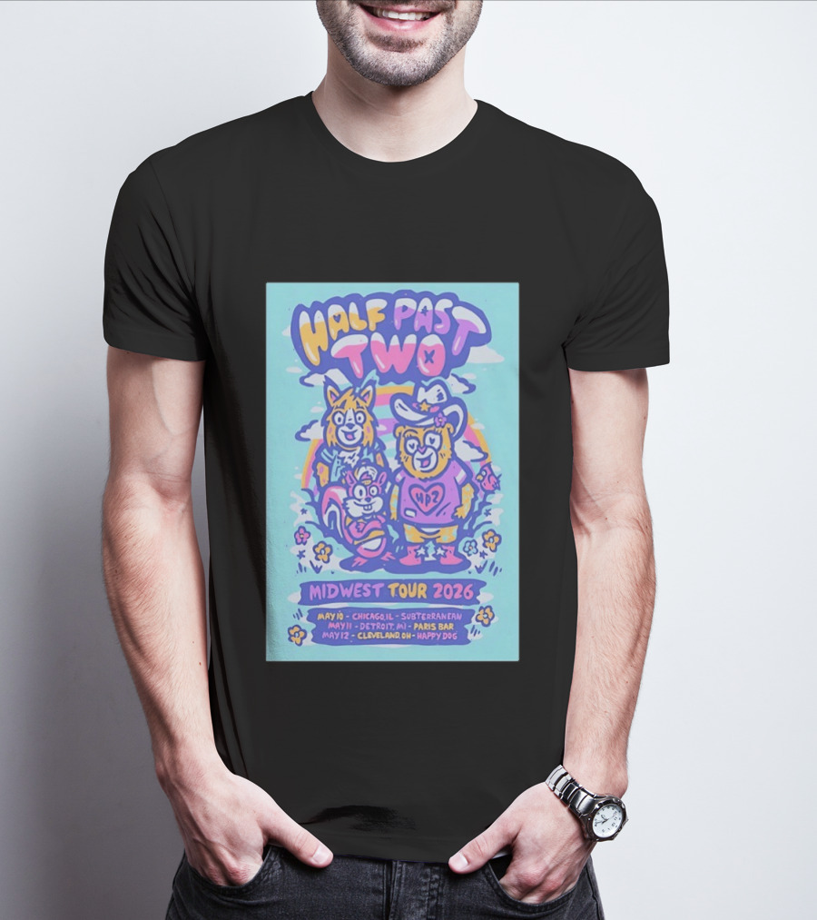 Half Past Two Midwest Tour 2026 Chicago Detroit Cleveland Dates T-Shirt