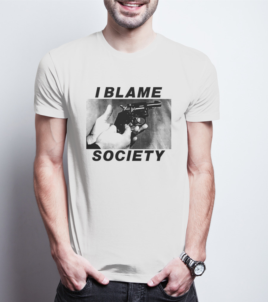 I Blame Society Raised Middle Finger Attitude T-Shirt