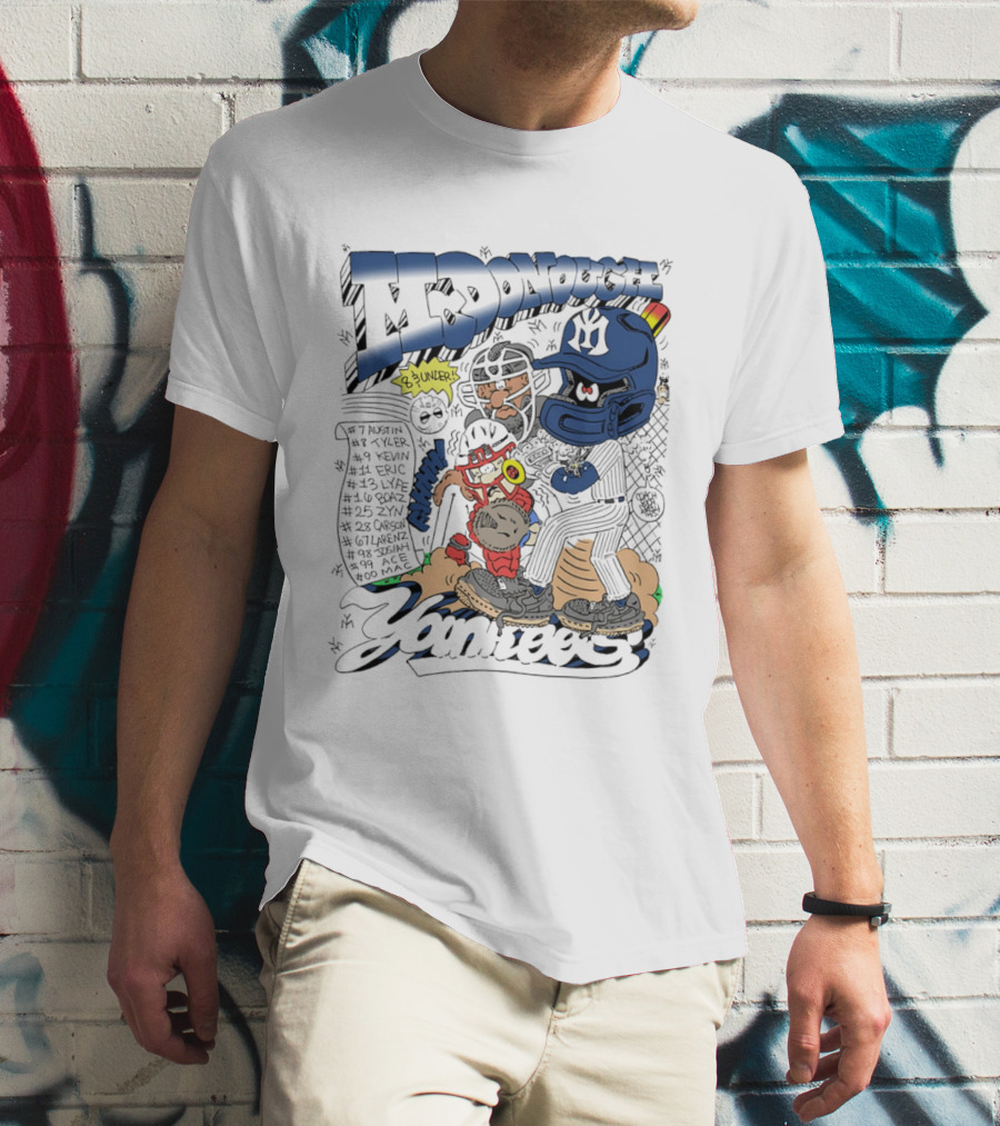 McDonough Yankees Caricature Number List And Players T-Shirt