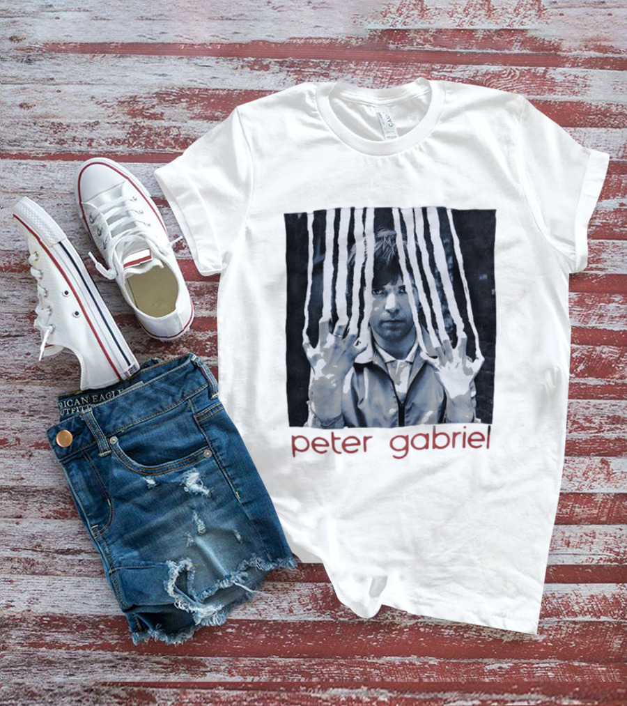 Peter Gabriel Iconic Image With Torn Lines T-Shirt