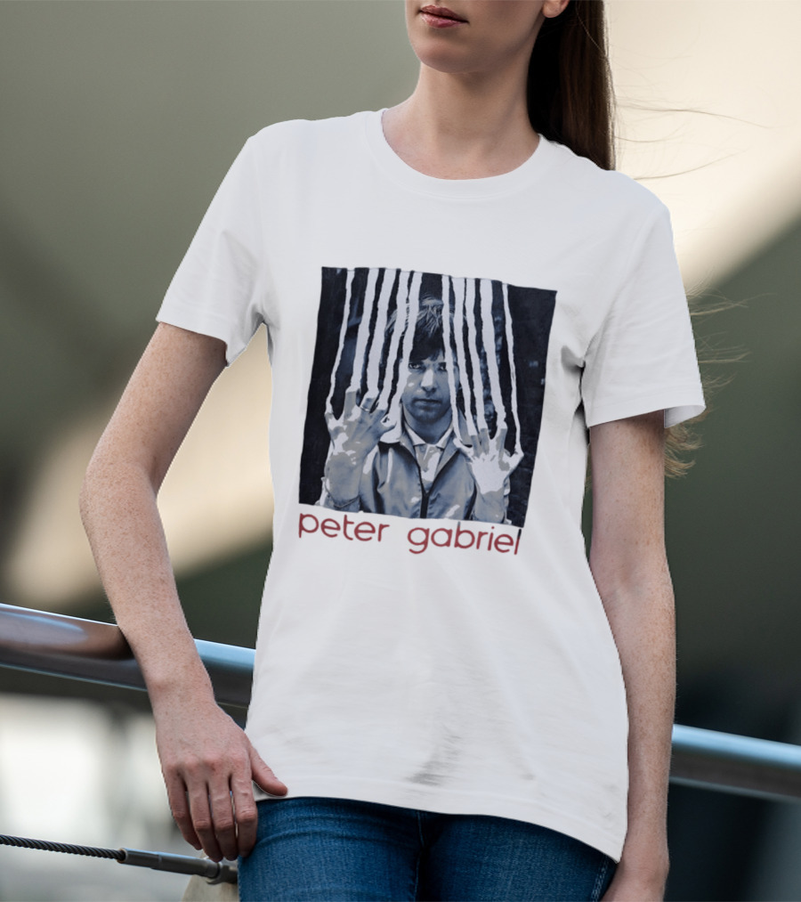 Peter Gabriel Iconic Image With Torn Lines T-Shirt