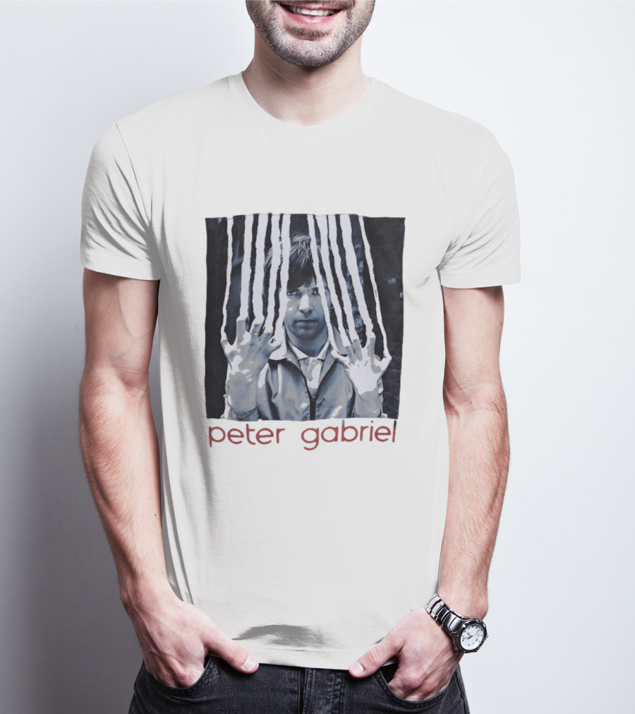 Peter Gabriel Iconic Image With Torn Lines T-Shirt