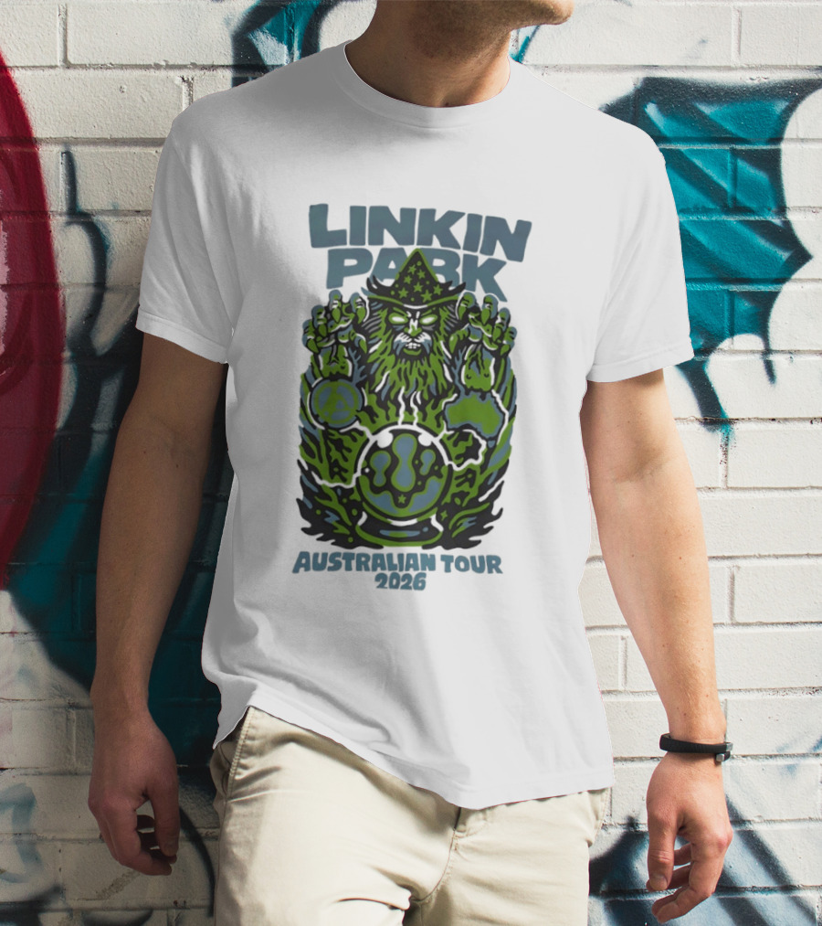Linkin Park Australian Tour 2026 Wizard And Crystal Ball T-Shirt