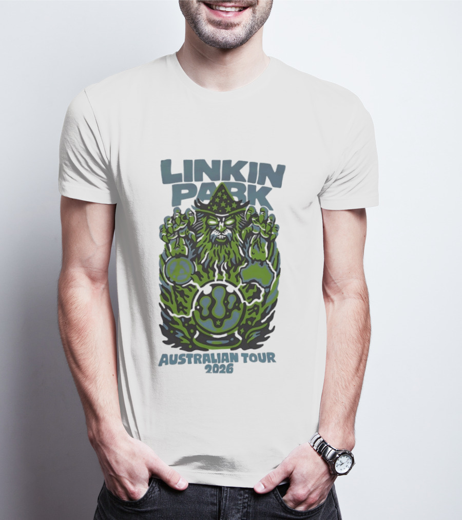 Linkin Park Australian Tour 2026 Wizard And Crystal Ball T-Shirt