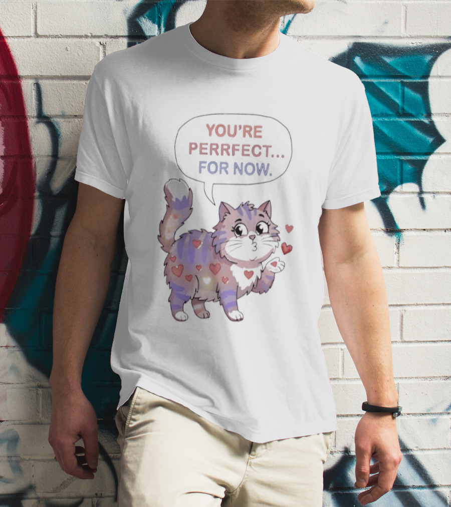 You're Perrfect For Now Love Cat Hearts T-Shirt