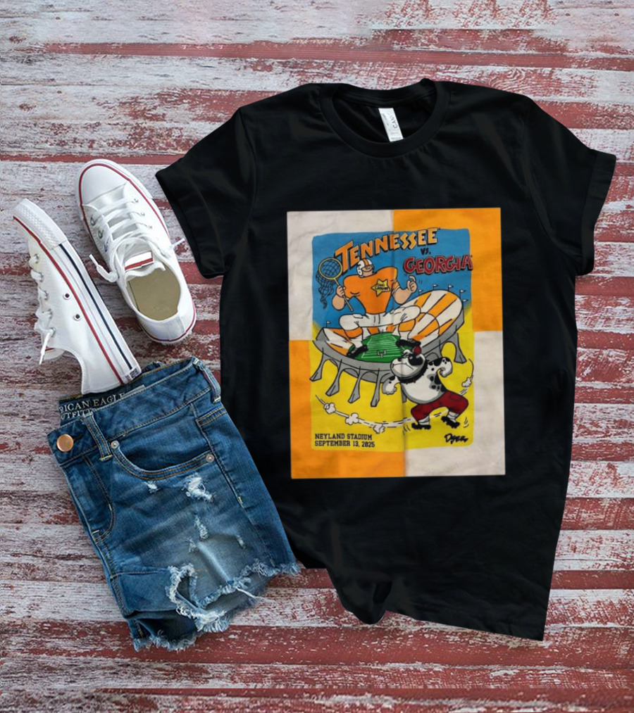 Tennessee Vs Georgia Neyland Stadium September 13 2025 Cartoon Bulldogs Volunteers T-Shirt