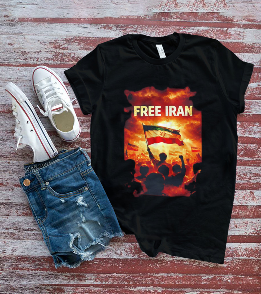 Free Iran Flag Protest Human Rights Solidarity T-Shirt
