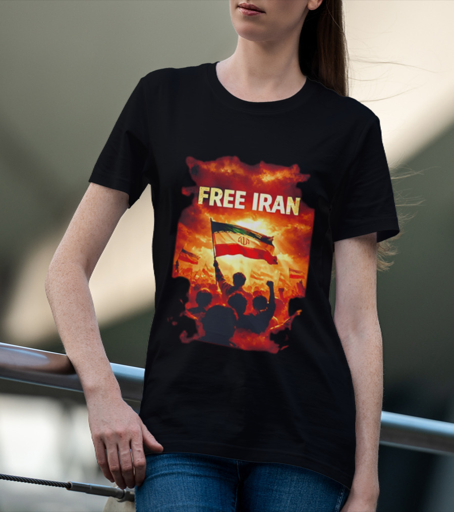 Free Iran Flag Protest Human Rights Solidarity T-Shirt