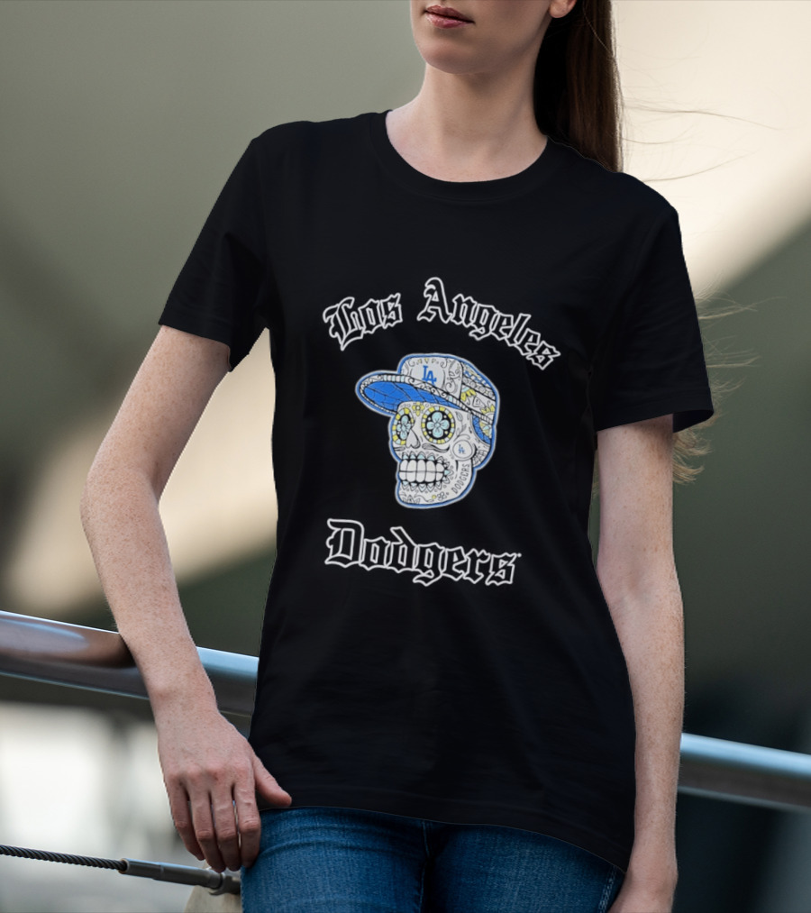 Los Angeles Dodgers Sugar Skull LA Cap T-Shirt