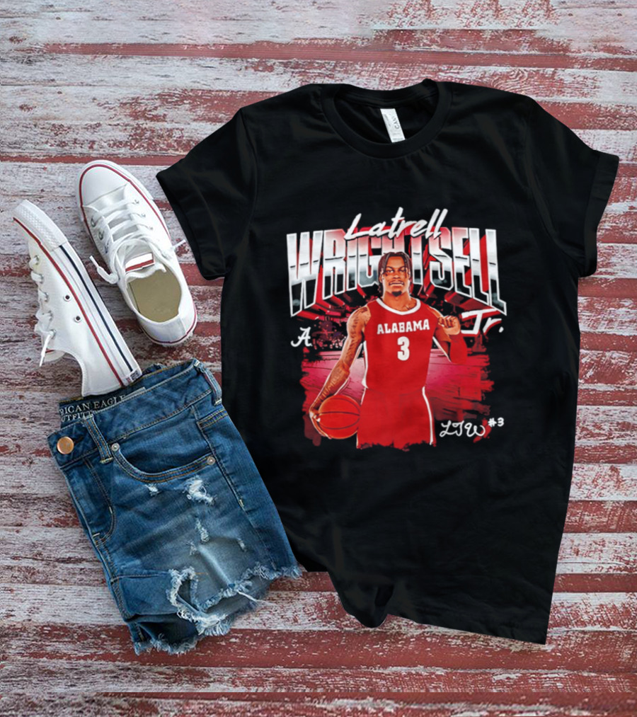 Latrell Wrightsell Jr Alabama Basketball 3 NCAA '26 Alabama T-Shirt