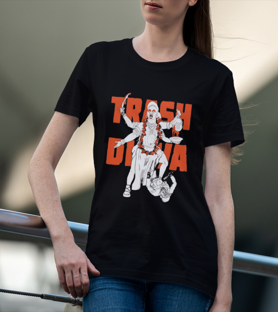 Trash Diva Multi Armed Figure With Head And Sword T-Shirt