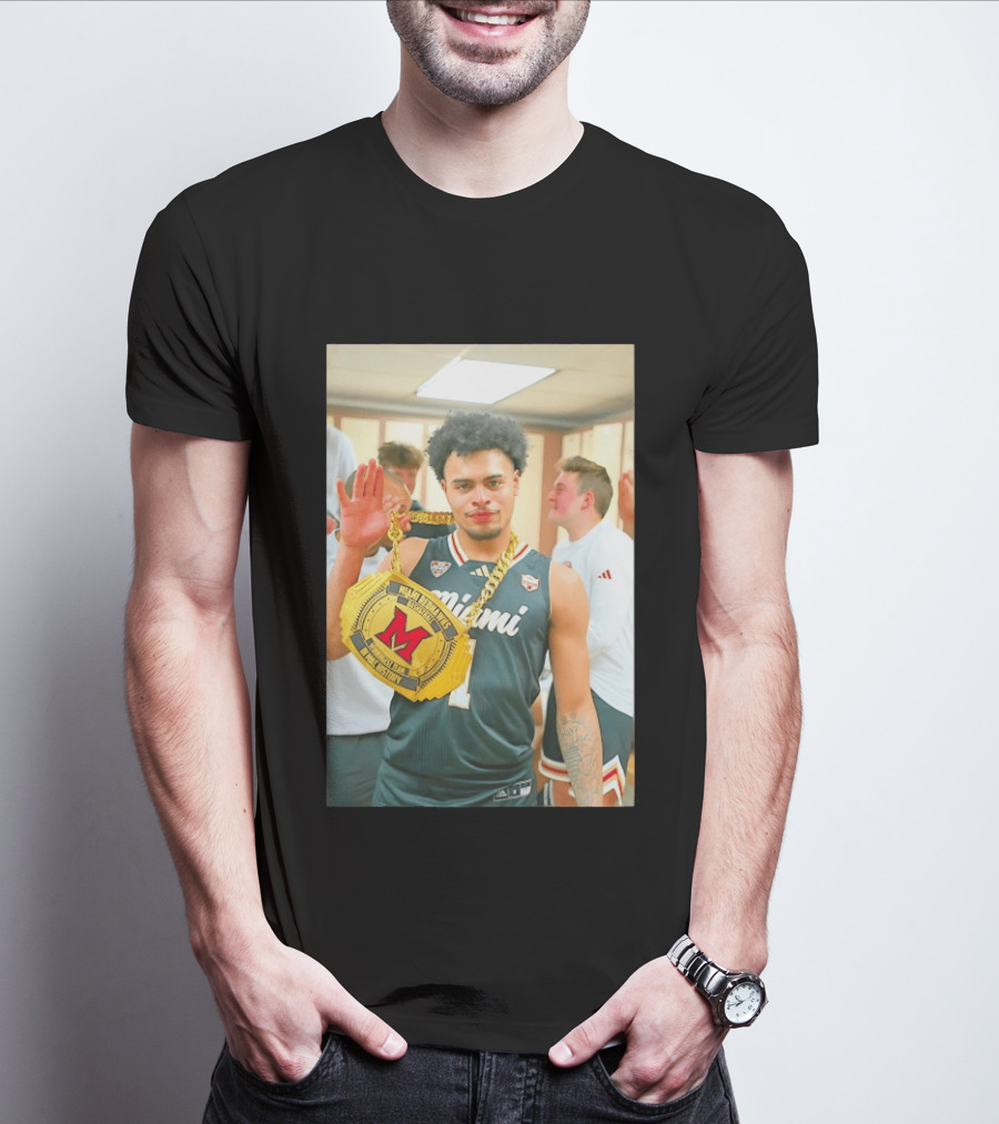 Miami RedHawks Trey Perry Almost Friday Celebration Chain Basketball Locker Room T-Shirt