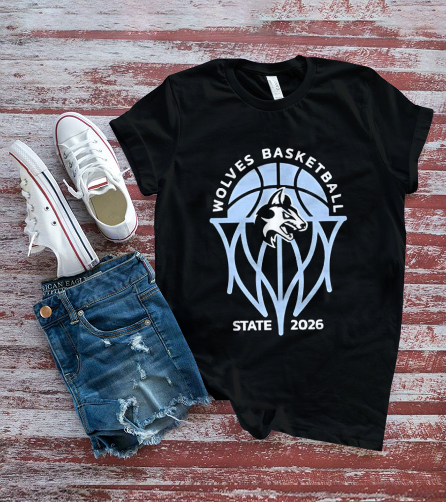 Wolves Basketball State 2026 Wolf T-Shirt