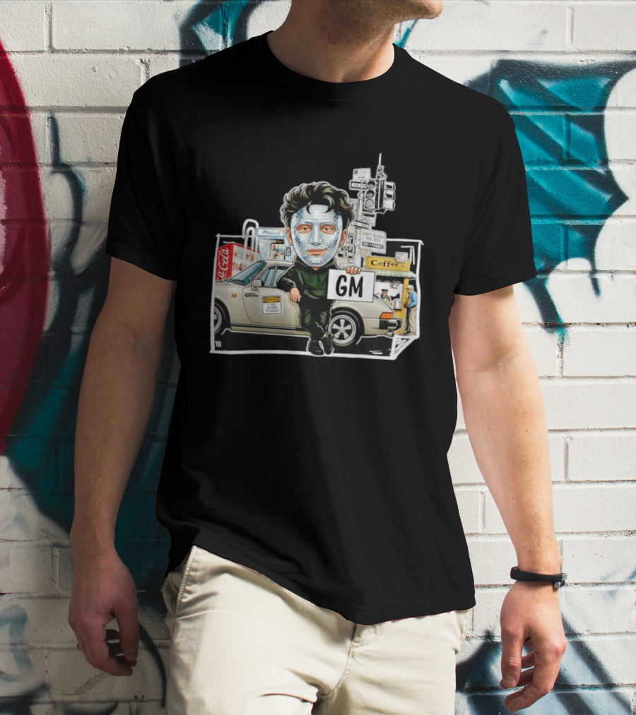 Don't Block The Box Warning I Do Dumb Things Traffic Signal Masked T-Shirt