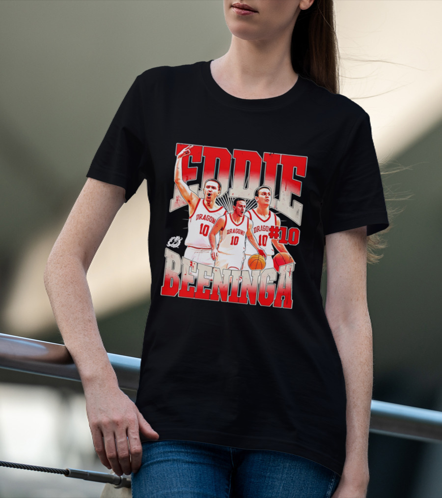 Eddie Beeninga Dragons Basketball #10 Collage MSUM NCAA T-Shirt