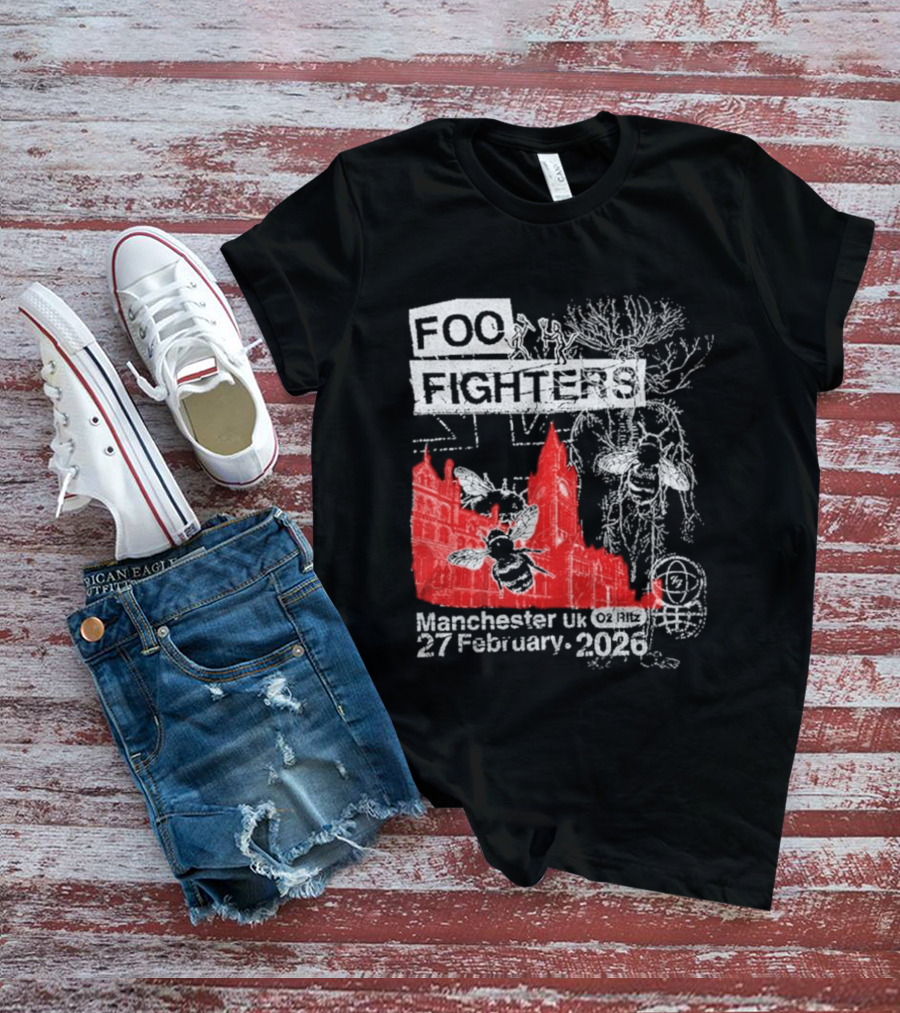 Foo Fighters Manchester UK 27 February 2026 Surprise Show O2 Ritz Bee T-Shirt