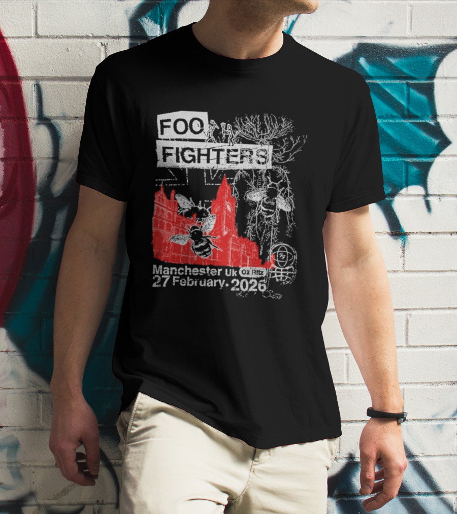 Foo Fighters Manchester UK 27 February 2026 Surprise Show O2 Ritz Bee T-Shirt