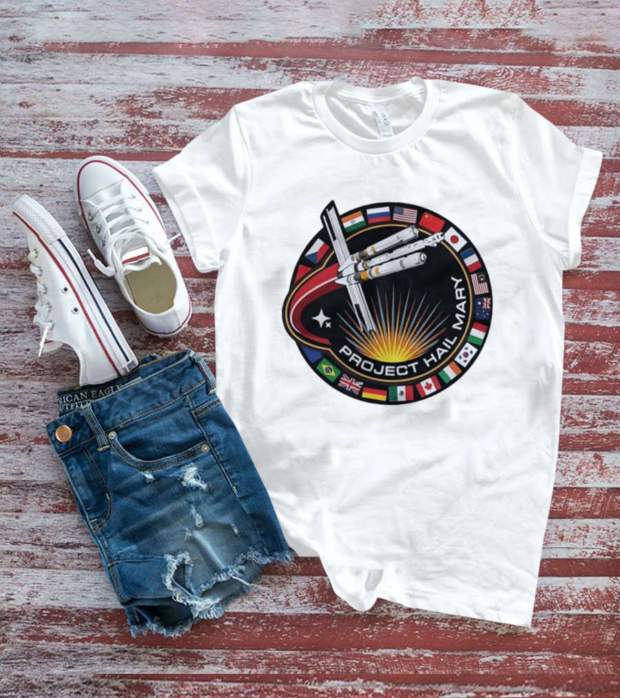 Project Hail Mary Mission Patch International Flags T-Shirt