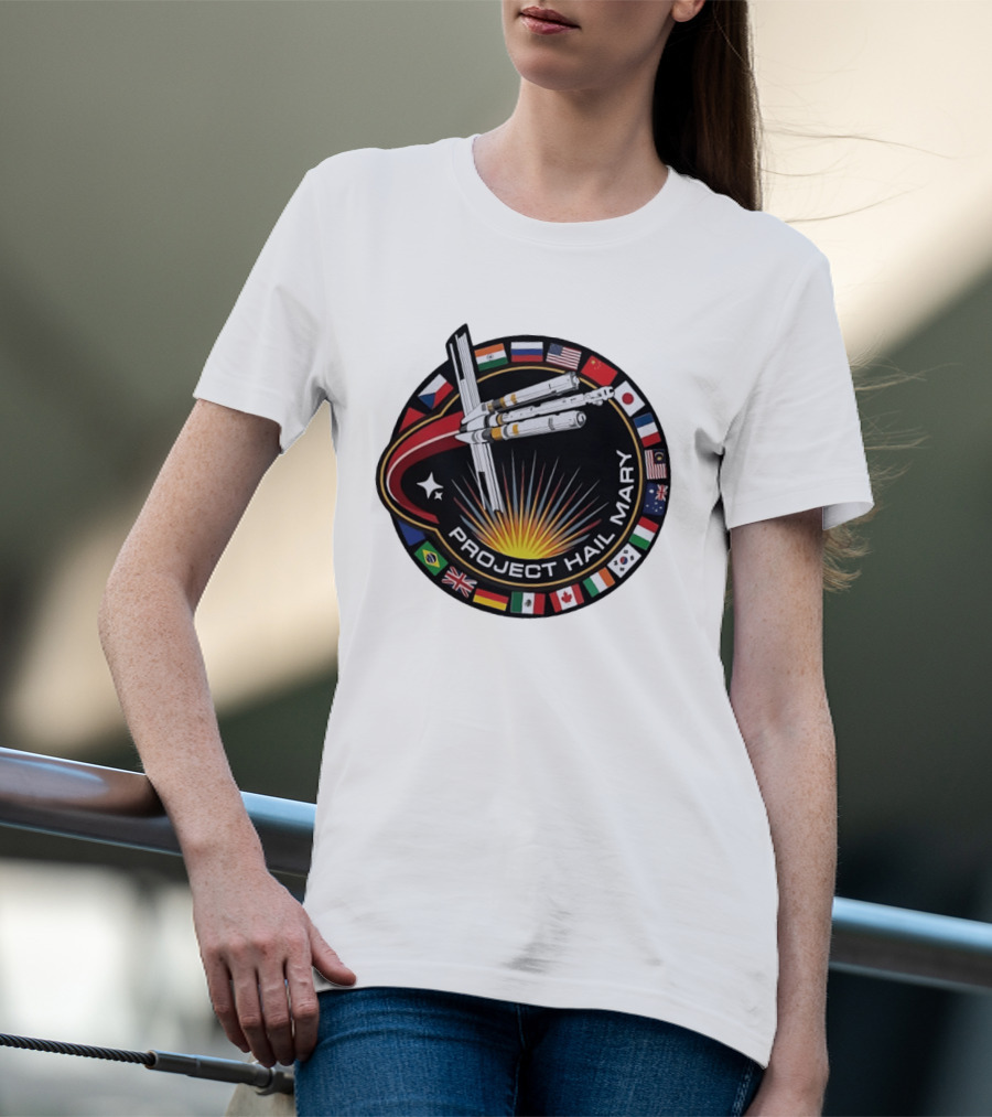 Project Hail Mary Mission Patch International Flags T-Shirt