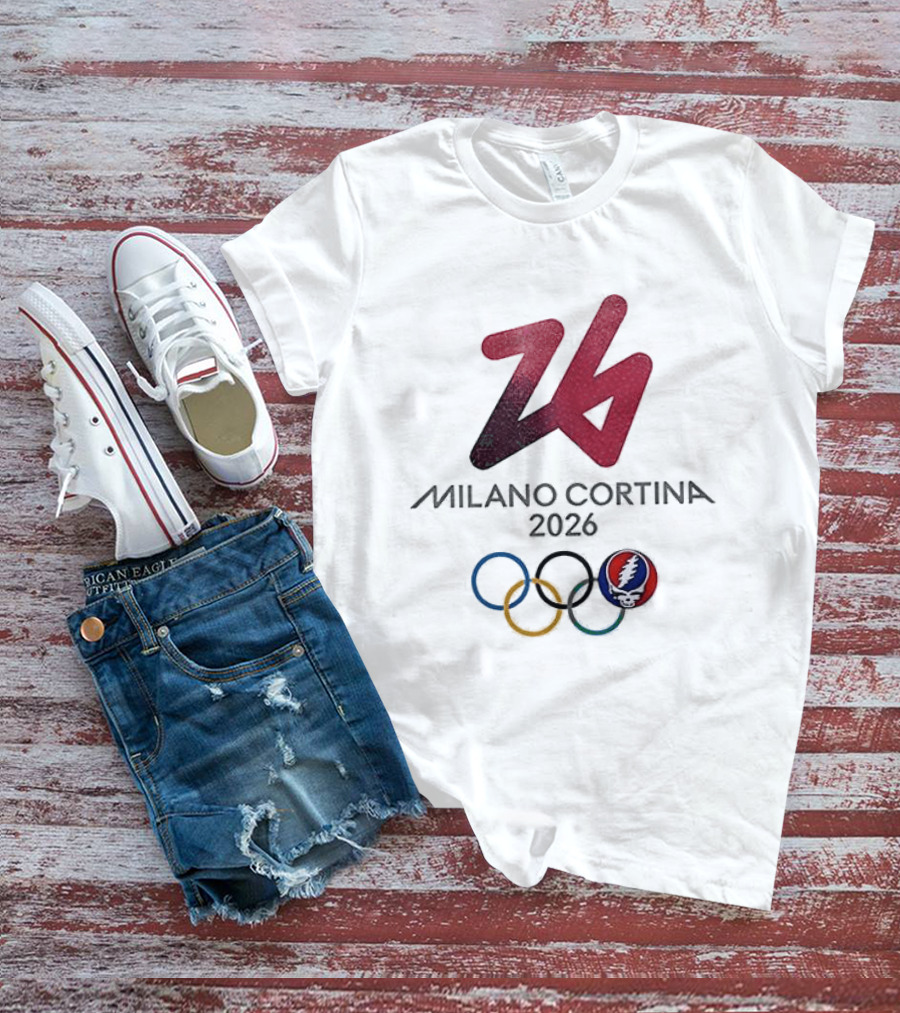 Grateful Dead Milano Cortina 2026 Winter Olympics Skeleton T-Shirt
