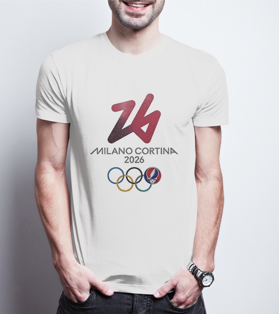 Grateful Dead Milano Cortina 2026 Winter Olympics Skeleton T-Shirt