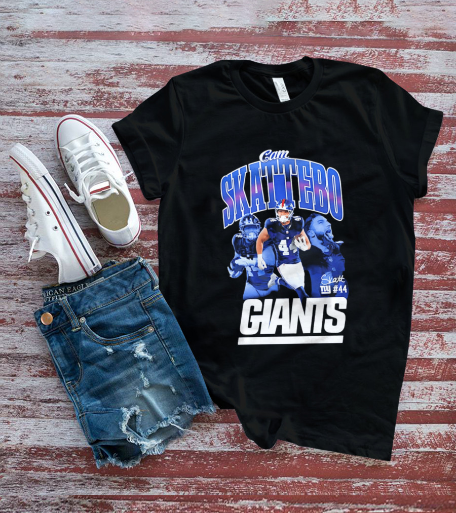 Cam Skattebo Giants #44 Triple Pic T-Shirt