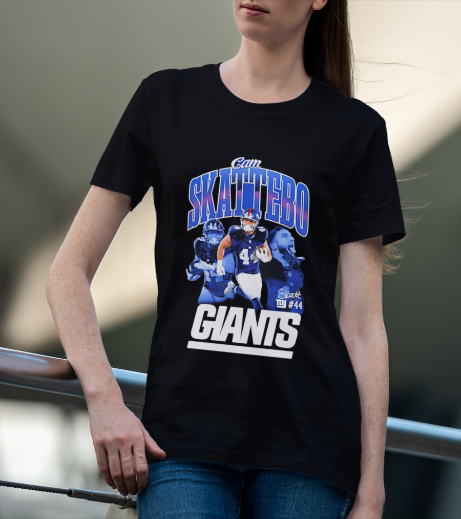 Cam Skattebo Giants #44 Triple Pic T-Shirt